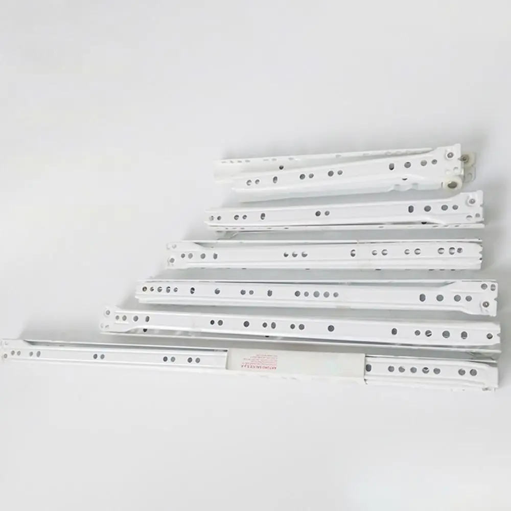 1Pair Durable Two Section Clothing Two Cabinet Rails Computer Table Chute Drawer Track Slides Cabinets Keyboard Roller
