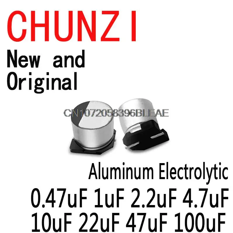 

165PCS/Set 10Values SMD Aluminum Electrolytic Capacitor Assorted Kit Set Samples Kit 0.47uF 1uF 2.2uF 4.7uF 10uF 22uF 47uF 100uF