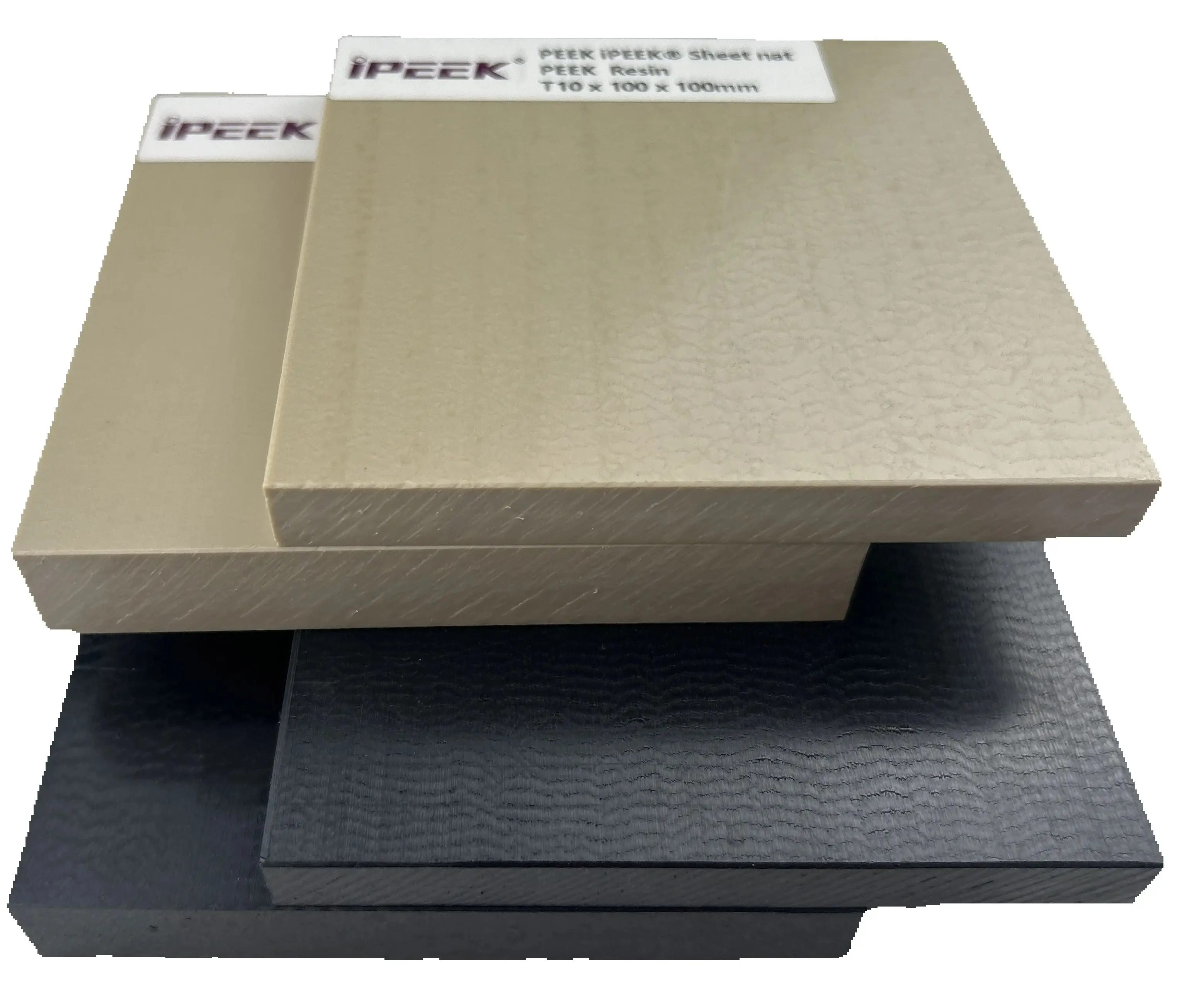iPEEK  PEEK Resin Plate for CNC machining Thickness 45mm , length and width: 300x300mm  Natual & Black