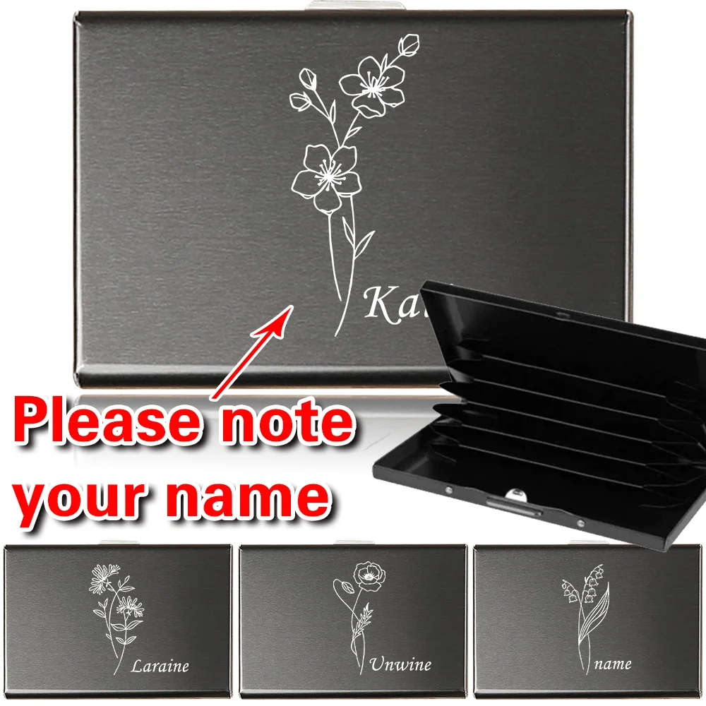 Portable Office Commuter Metal Ultra-thin Business Card Holder Fashion Printed Pattern Metal Card Box