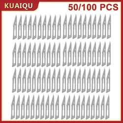 50/100pcs 5/10bags Metal Engraving Blades Knifes Wood Carving Knife DIY Fruit Food Scalpel Craft Sculpture Cutting Tool 11# 23#