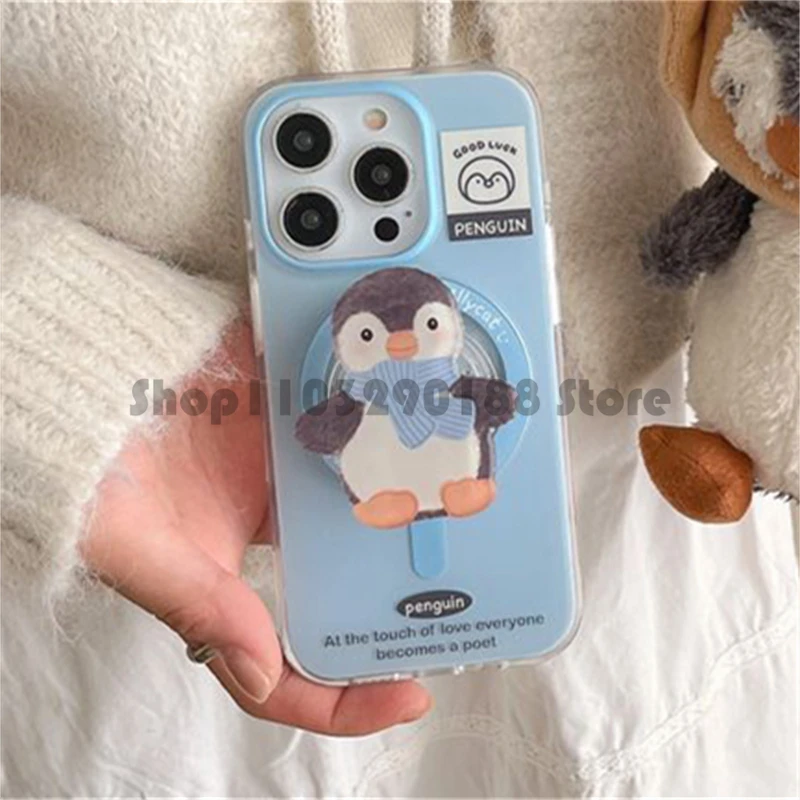 Korean Cute Cartoon Puppy Magnetic Holder Grip Tok Griptok Phone Stand Holder Support For iPhone 16 15 For Pad Magsafe Smart Tok