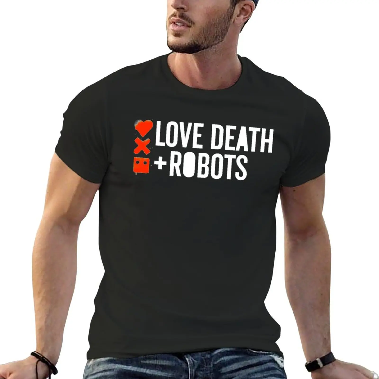 

New Love, Death & Robots (white) T-Shirt black t shirt customized t shirts plain t shirts men