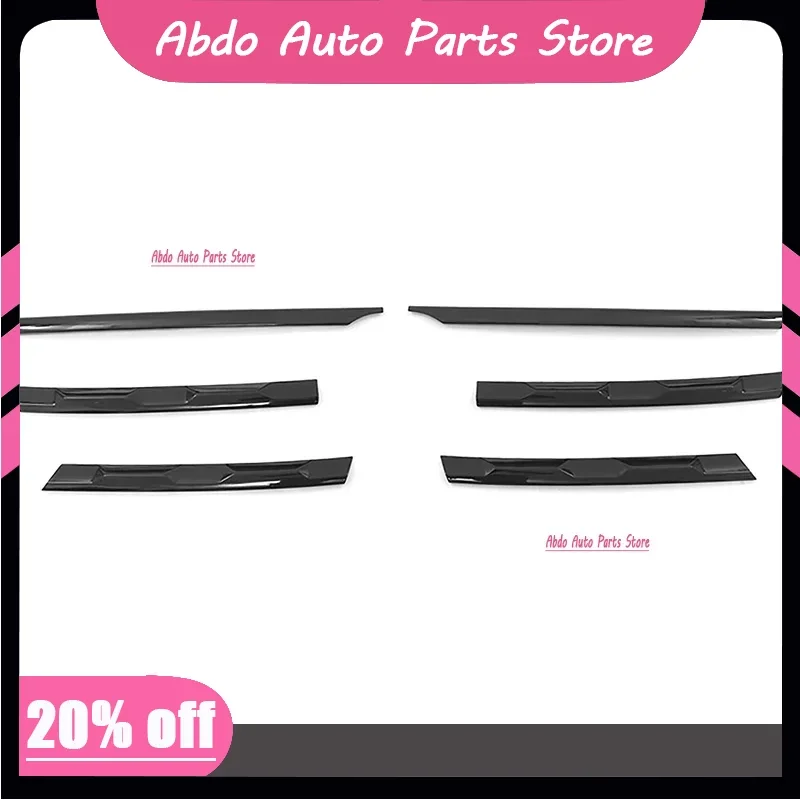 A Set Front Bumper Center Grille Trim Strips Fit For Volkswagen Tiguan MK2 2017-2021 Car Accessories Directly Stick Black Strips