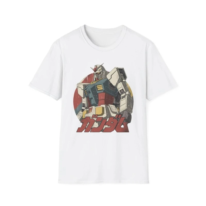 新しいガンダム綿プリント Tシャツ高品質快適なレジャースポーツ通気性ロボットアニメーション Tシャツ