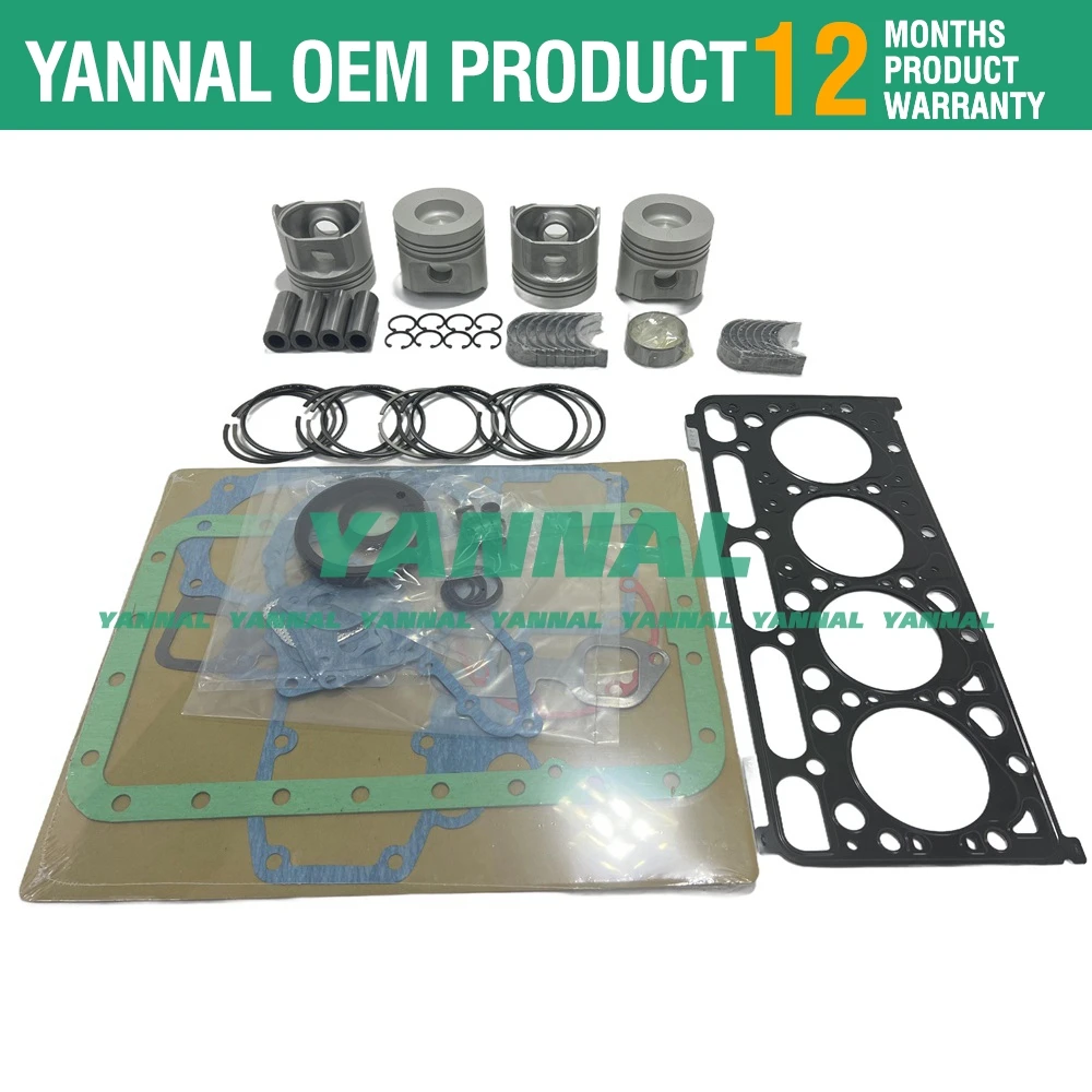 For Kubota V2003 V2003T V2003DI V2003T Overhaul Rebuild Kit Piston with Ring Full Gasket crankshaft& con Rod Bearing