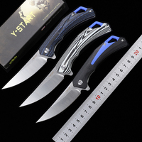 Y-START Hunting Camping Utility Folding Knives D2 Steel Blade G10 Handle 3 Colors Flipper Fast Open EDC Outdoor Gear LK5027