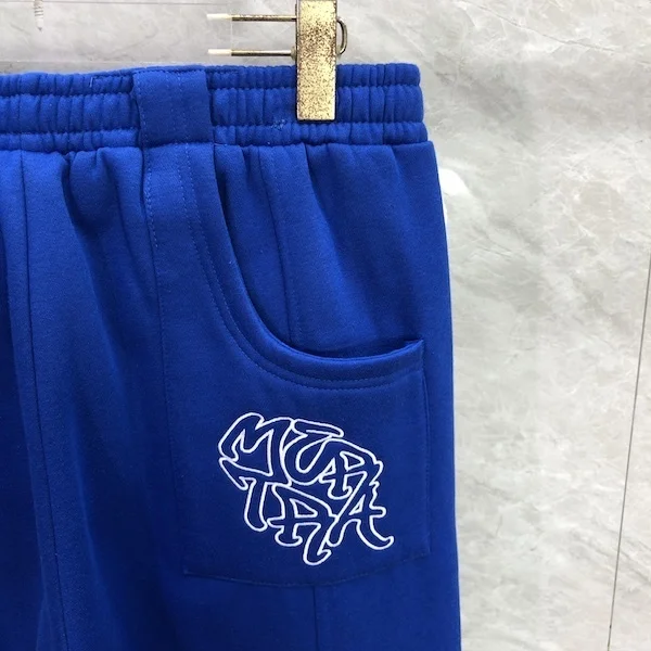 Mertra calças de alta qualidade moda listrado retalhos ferro bordado casual moletom para homens