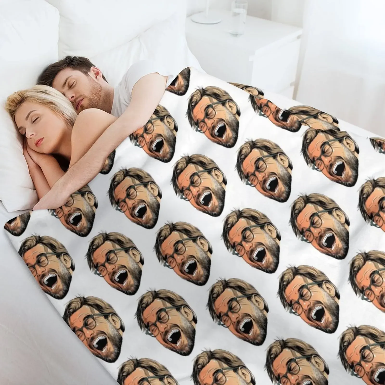 Selimut Lempar Klopp yang Gembira Tempat tidur sofa kutub ide hadiah valentine Selimut Kustom