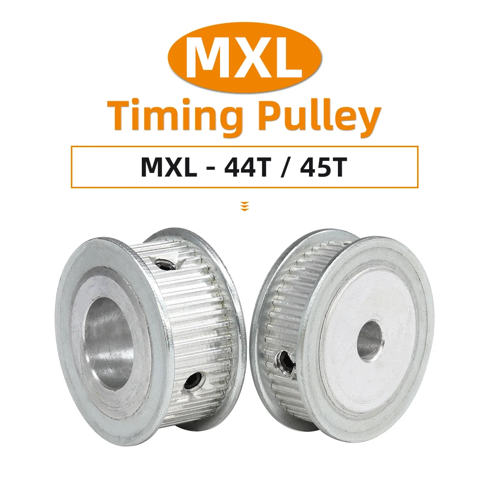 MXL 44T 45T Motor Pulley Bore 5-15 mm Pitch 2.032 mm Tramission Pulley Belt Width 6/10 mm 44 Teeth 45 Teeth For 3D Printers