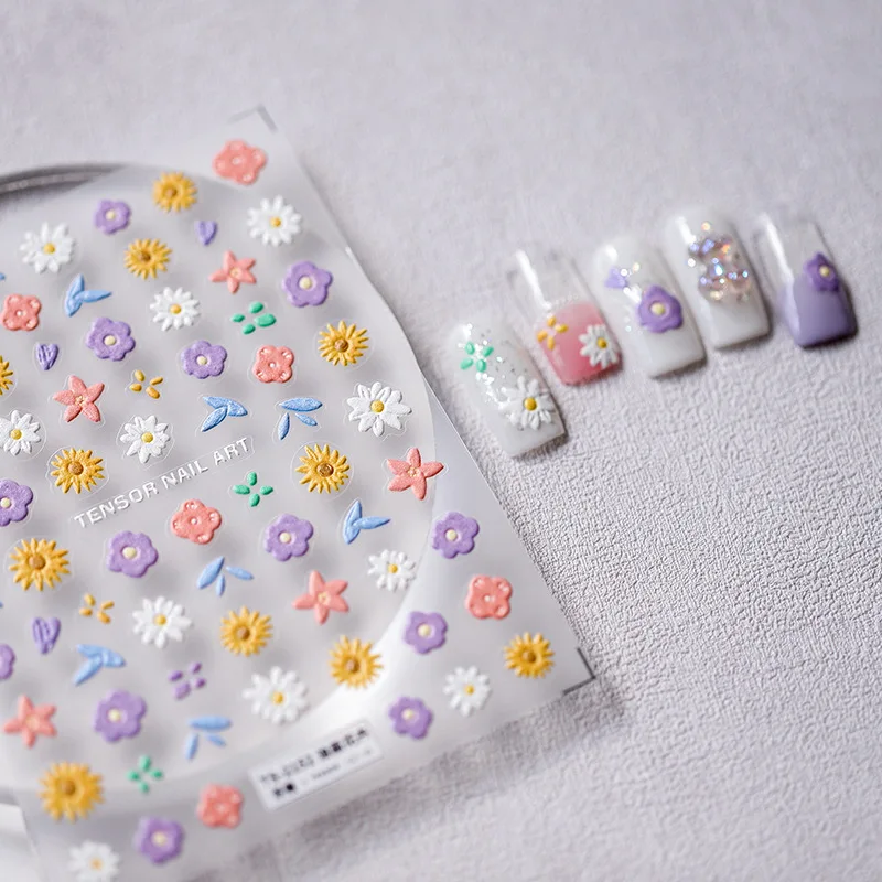 Acrylic Engraved Nail Sticker Handwriting Heart Face Pattern Self-Adhesive Nail Transfer Sliders Wraps Manicures Foils Z0673