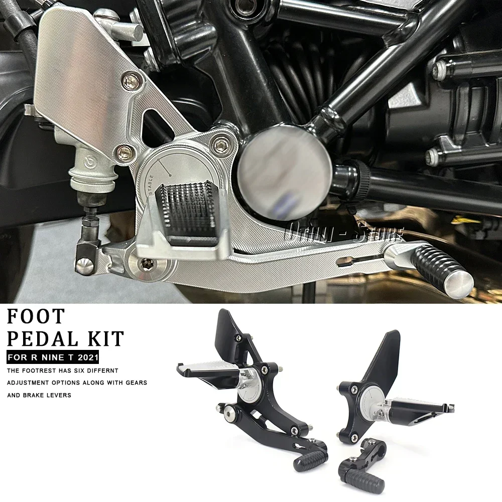 New 2021 2022 2023Motorcycle CNC Aluminum Foot Kit Rearsets Footrest Set For BMW R9T RNINET R NINET R NINE T RnineT R NineT