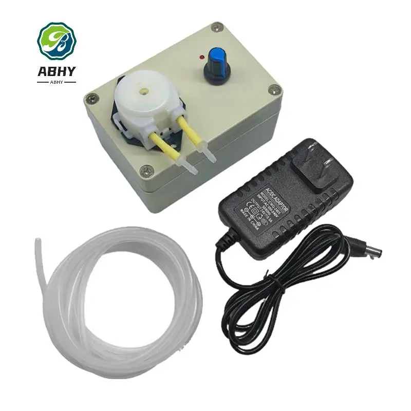 

ABHY-Peristaltic Pump Head AB21 Electric 12V/24V Silicone Tube Adjustable Speed Titration Pump Metering Pump With US Plug Replac