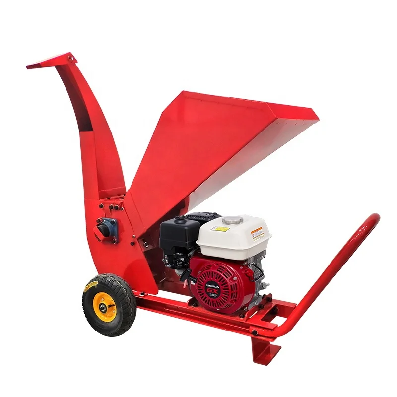 Tree Shredder Wood Chipper Wood Sawdust Crusher Machine with 196CC Gasoline Engine Fresh Wood for 2 Inch garden Leaf shredder