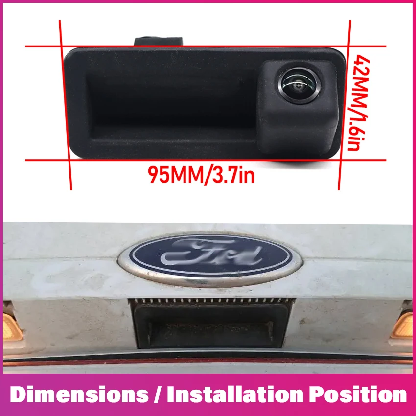 HD Night Vision 1080*720 Trunk Handle Rear View Camera For Ford Fiesta ST 2012~2017 Mondeo MK4 2008~2014 Car Reverse Monitor