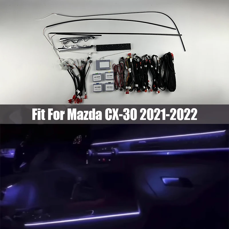 Original Factory 1:1 Mold 19 Light Illusion Ambient Light Fit for Mazda CX-30 CX30 21-22 Door Dashboard Decorative Ambient Light