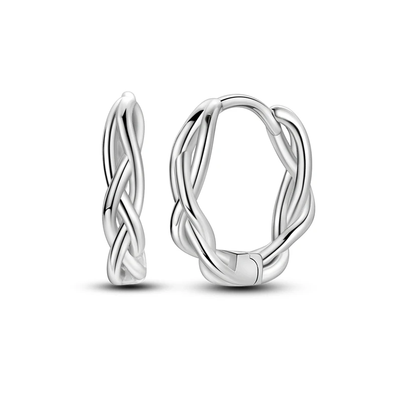 

925 Sterling Silver Earrings Women Sparkling Wrap Around Hoop Earring For Anniversary Wedding Jewelry Gifts