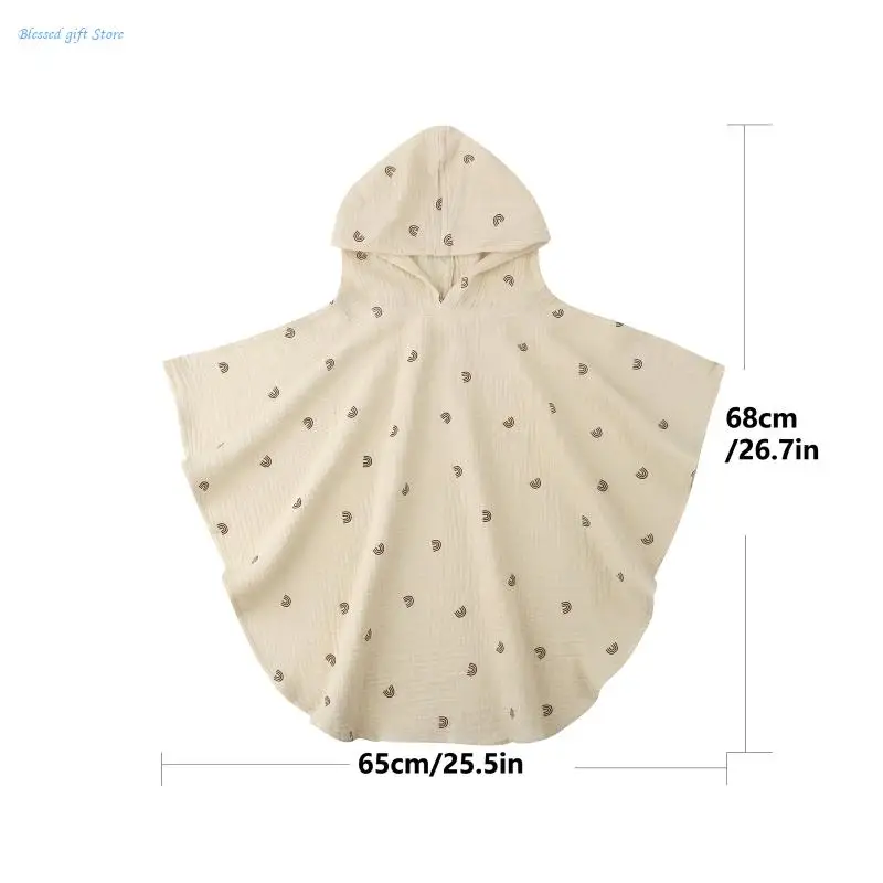 Infant Hooded Towel Soft Wrap Towel Cotton Toddlers Ponchos Floral Bath Towel Infant Boy Girl Gender Neutral Beach Towel