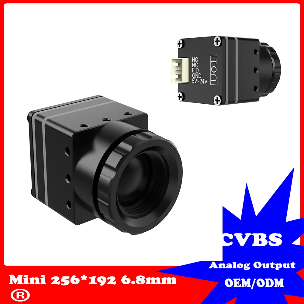 6.8MM 9MM FPV thermal night camera,CVBS output，resolution ratio 256*192,uncooled infrared