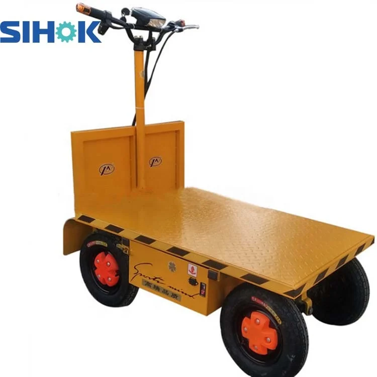 High Performance 4 Wheels Cargo Trolleys 800kg Heavy  Platform Trolley Battery Operated Electric Truck For Transport