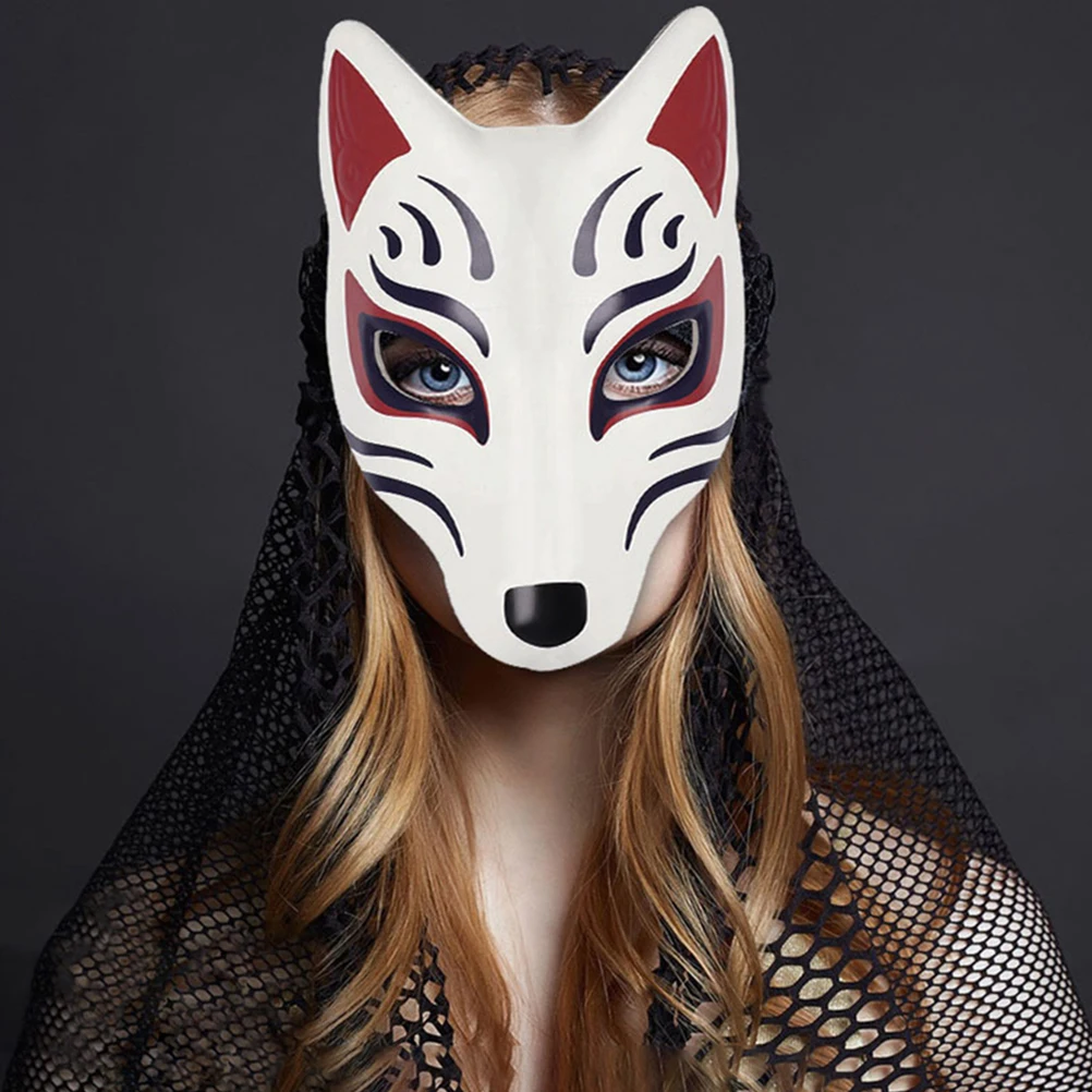 

2 Pcs Masks Fox Men's Masquerade Costumes for Party Cat Decorate Aldult Halloween Animal Favors Scary Diy White Plastic Miss