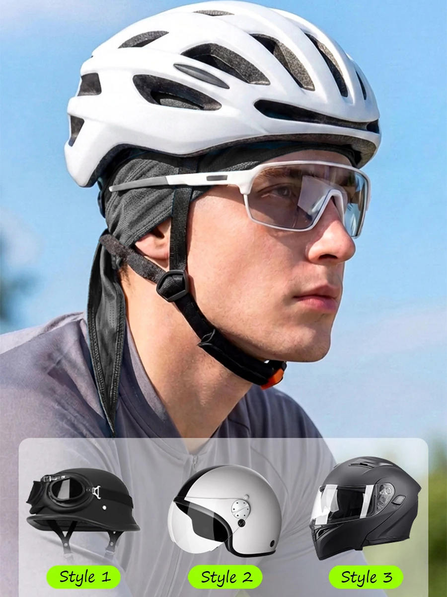 Balaclava Piratenmütze für Männer und Frauen, atmungsaktives Mesh, schweißabsorbierend gefüttert, für Radfahren, Wandern, bequemer Helmüberzug – Detail 3