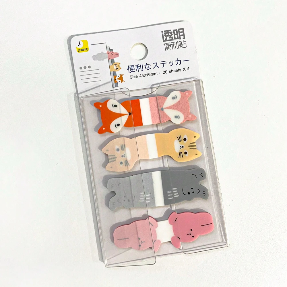 Pull-out Transparent Marking Stickers, Cute Animal-Themed Creative Index Stickers, Reusable Transparent without Obstructing Text