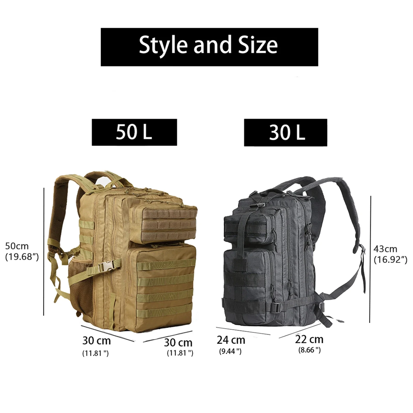 Lawaia 30L or 50L Tactical Backpacks Backpack Outdoor Sport Backpacks Camping Hunting Backpacks Hiking Bag