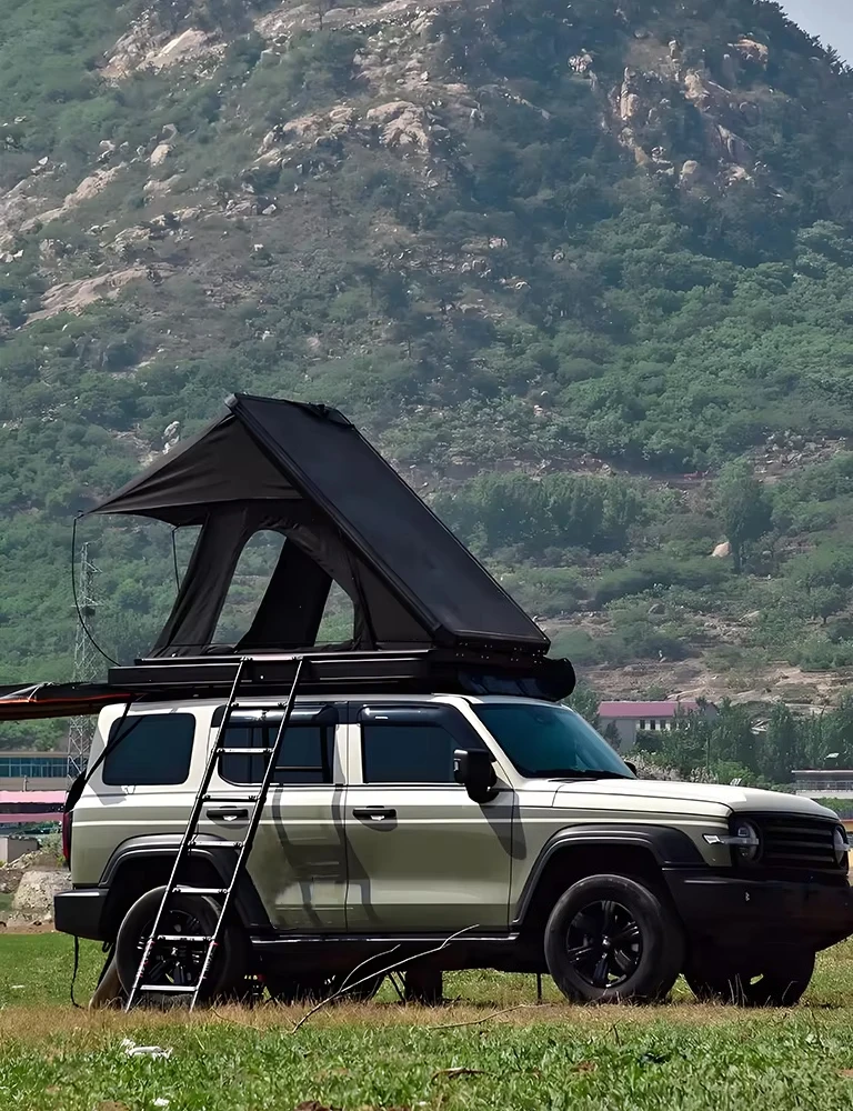 Lightweight Aluminum Car Roof Tent For Outdoor Camping Pop-Up Caravan Waterproof Features Pickup Bed Equipped