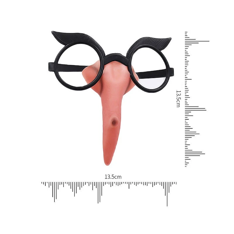 Halloween Witch Nose & Glasses Set Costume Party Props with Elastic Straps Stage Performance Accessories for Kids 1pcs
