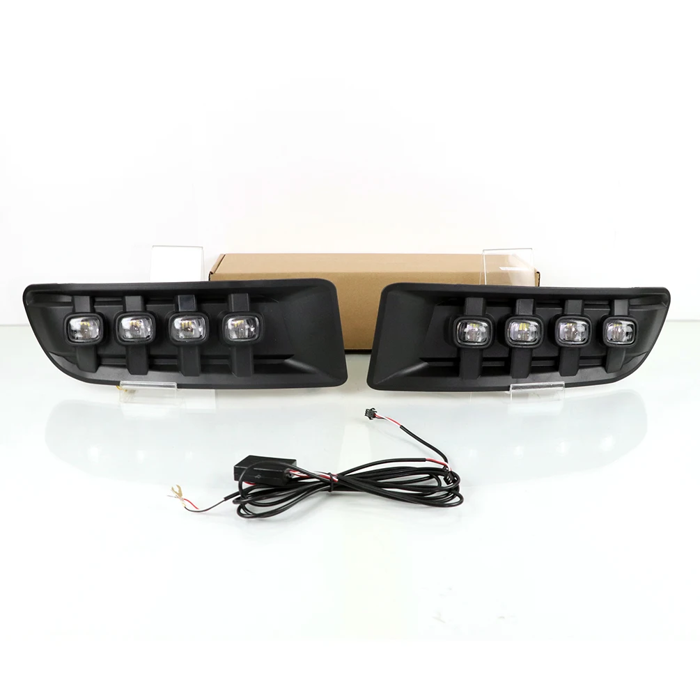 Car LED Fog Light Fit For Toyota Prado 120 Land Cruiser FJ120 LC120 2003-2009 12V LED Daylights Yellow Turn Signal DRL Auto