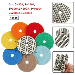 4 Inch Diamond Dry Polishing Pad Flexible Sanding Disc For Granite Marble Diamond Dry Grinding Disc Stone Polishing Disc