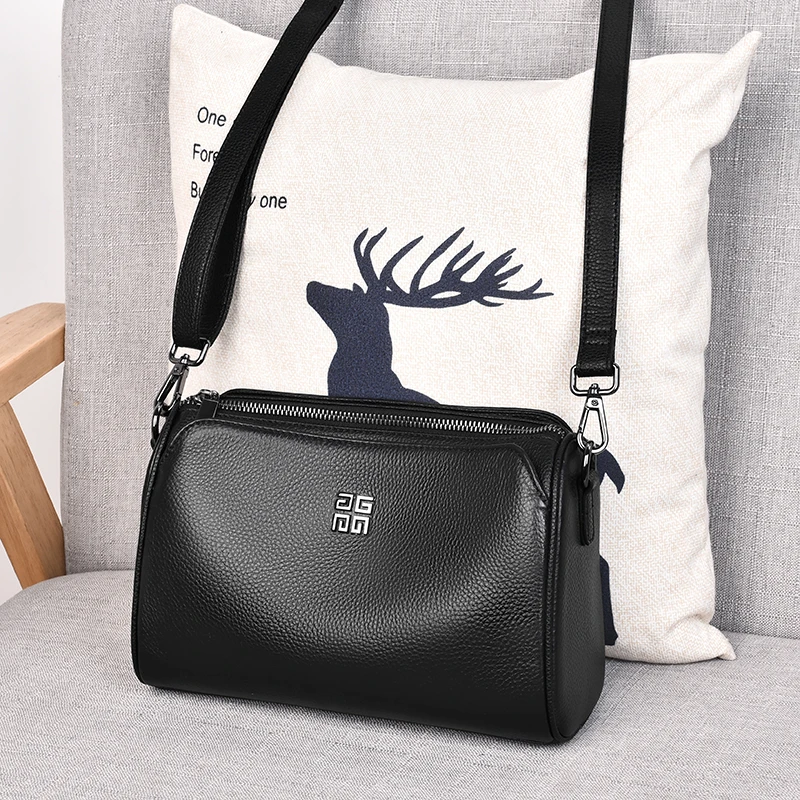 Lightweight Handmade Top Grain Leather Shoulder Bag Women's Crossbody Purse Genuine Cowhide Ladies Tote Handbag For Daily Travel