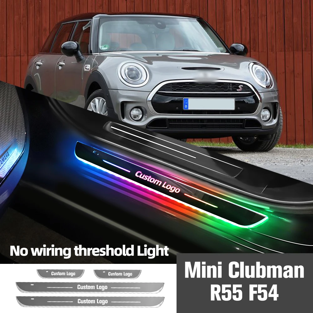 

Для Mini Clubman R55 F54 2007-2019 2014 2018 автомобиль, индивидуальный логотип, светодиодный порог, аксессуары