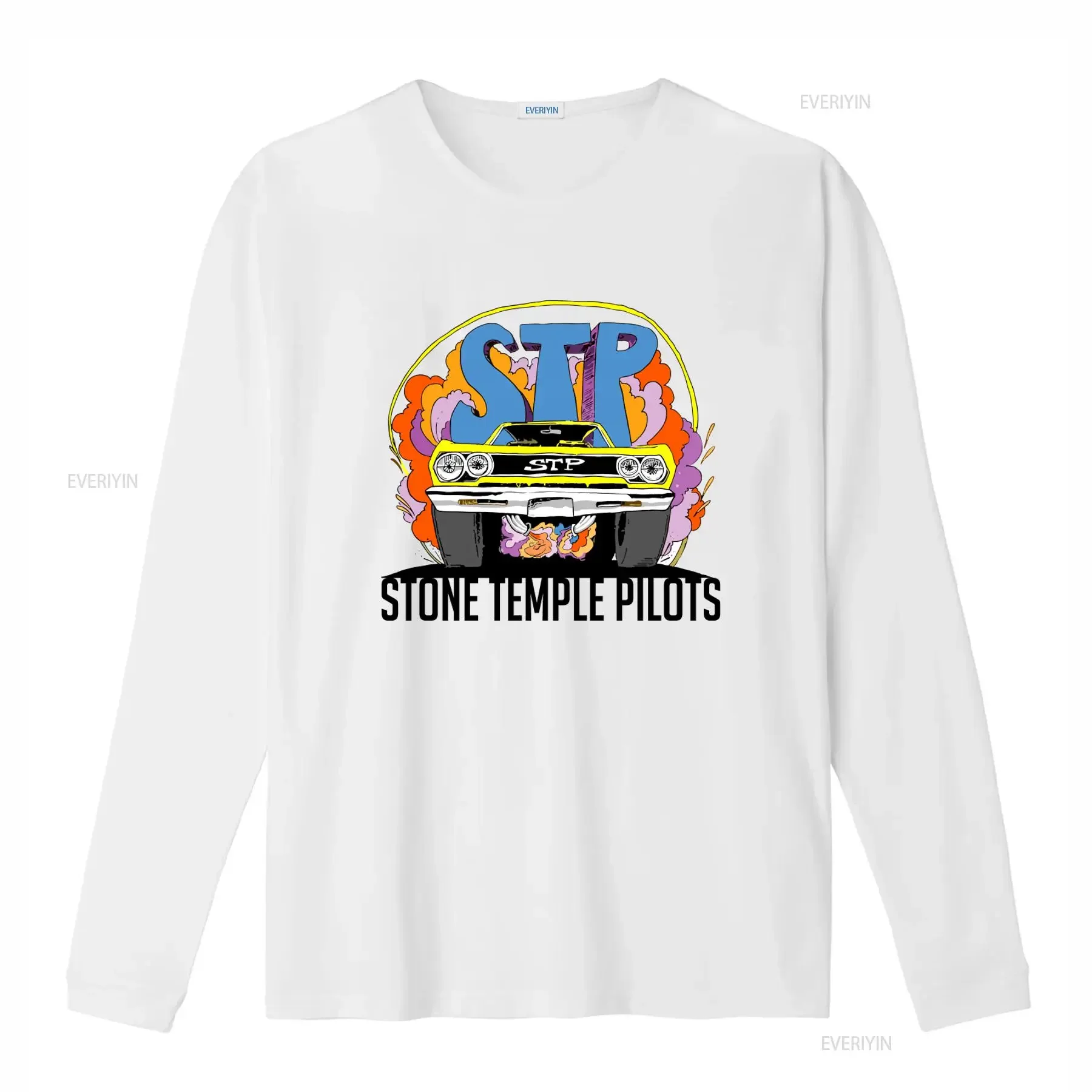STP Grunge Band T Shirt Style with Cool Car Design for US Market vintage Washed Stretched Casual Versatile Slightly Unisex