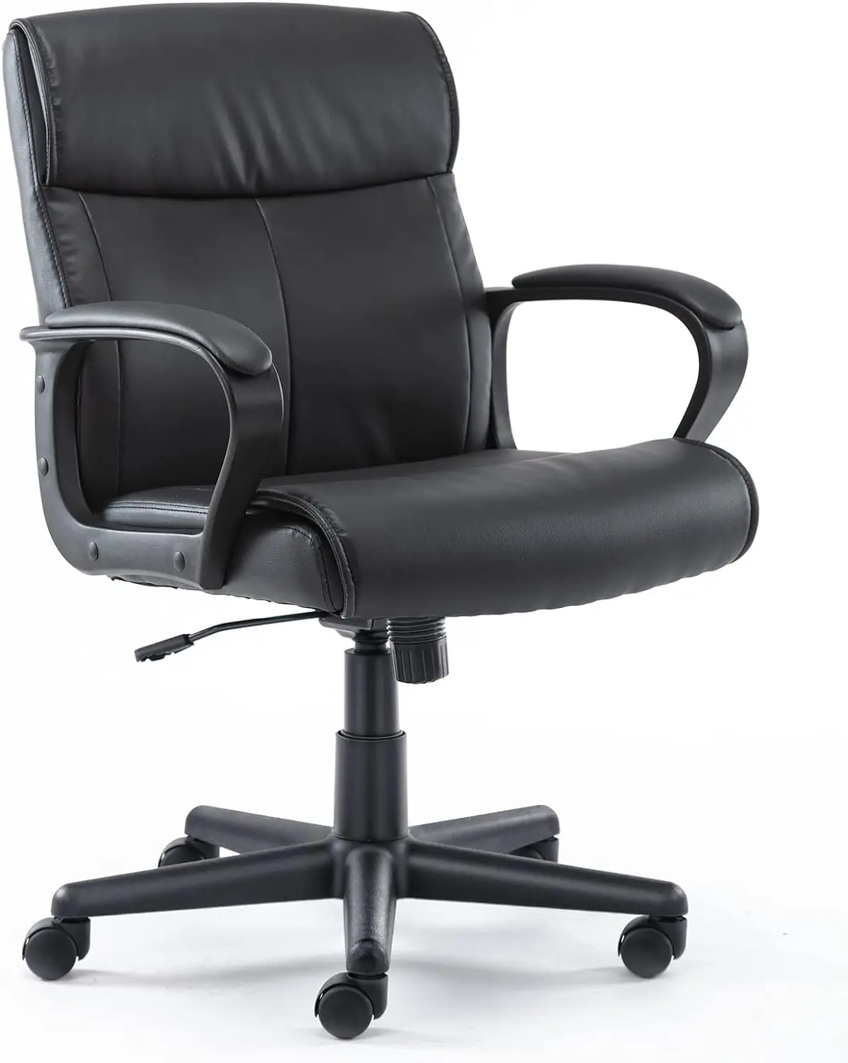 

Office Chair - Mid-Back Computer Desk Chair with Armrests, Height Adjustable Home Chair, 360-Degree Swivel, Lumbar Support