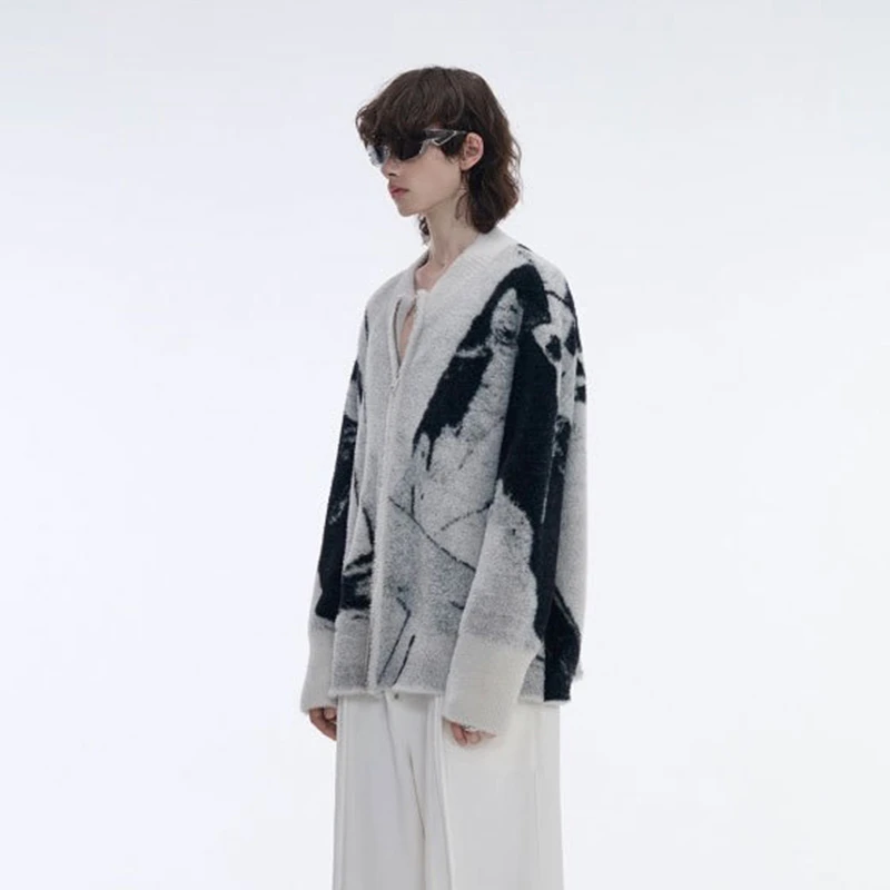 WTHT แฟชั่นผู้ชายเย็บปักถักร้อยถัก O-คอซิป Casual เสื้อกันหนาวอินเทรนด์แขนยาวหลวม Pullovers ชายฤดูร้อน 2A0112