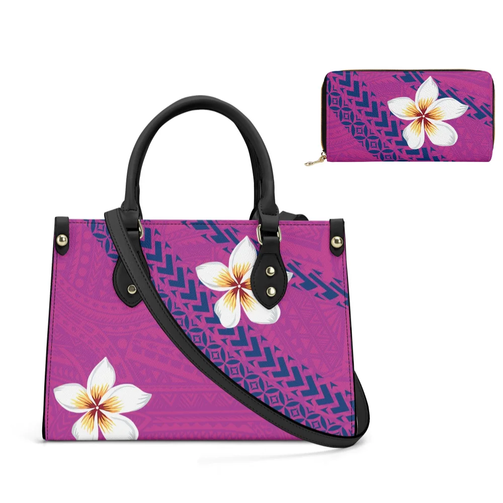 

Summer Hot Casual Women'S Leather Handbag High Quality Crossbody Bag Wallet 2 Piece Set Pacific Island Art Print Design