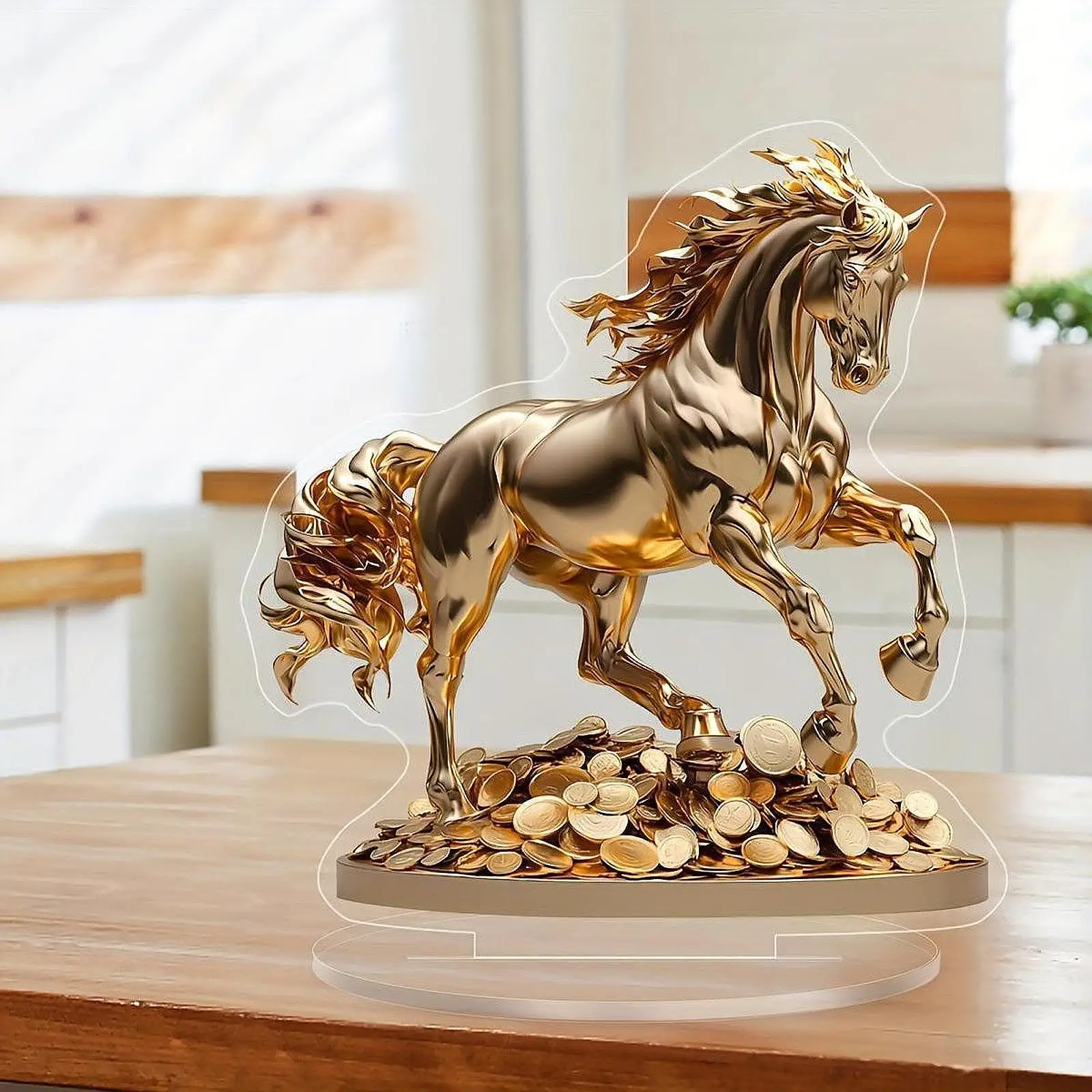 2D Flat Horse Statue Party Supplies Desk Decor for Shelf Office Walkway
