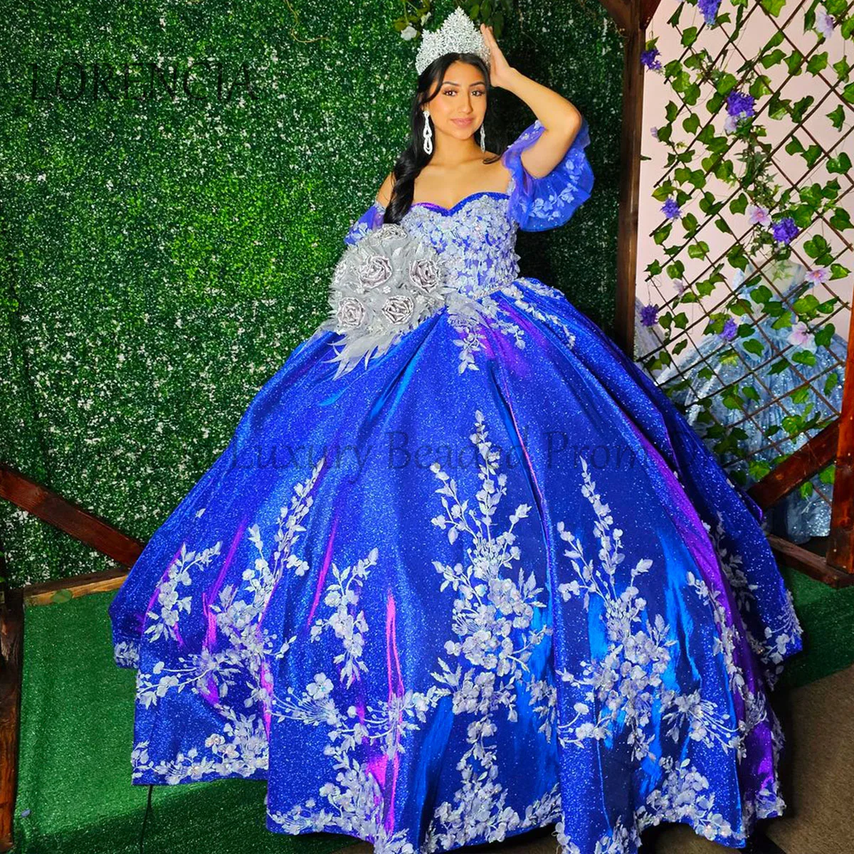 Mexican 2024 Quinceanera Dress Ball Gown Princess Sweet 15 16 Years Off The Shoulder Appliques 3D Flower Vestidos De 15 Anos