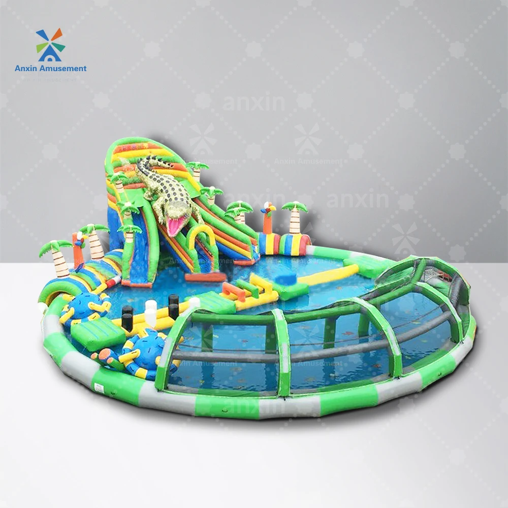 

Source Manufacturer Commercial PVC Outdoor Inflatable Animal Themes Water Park Customized Crocodile