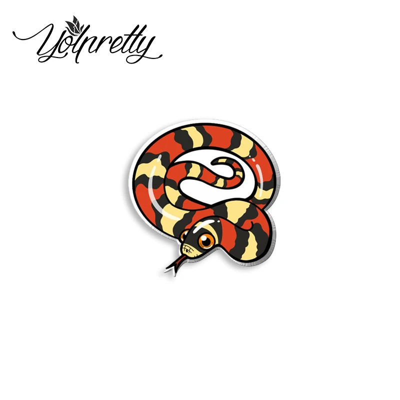 2023 New Arrival Fashion Cartoon Python Black Snake King Snake Handcraft Acrylic Epoxy Badge Pin Lapel Pins