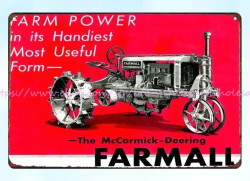 1931 Farmall McCormick-Deering Tractor farm barn agriculture metal tin sign wall