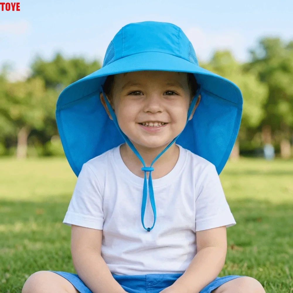 

Однотонная детская панама, детская рыбацкая шляпа с широкими полями, солнцезащитная кепка, кепка с козырьком, защита от солнца, летняя шляпа от солнца