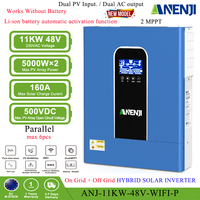 11KW Parallel Hybrid Solar Inverter 48V 4.2KW 24V 230V Off Grid Tie Pure Sine MPPT Inverter 160A 100A Solar Charger PV 500V WiFi