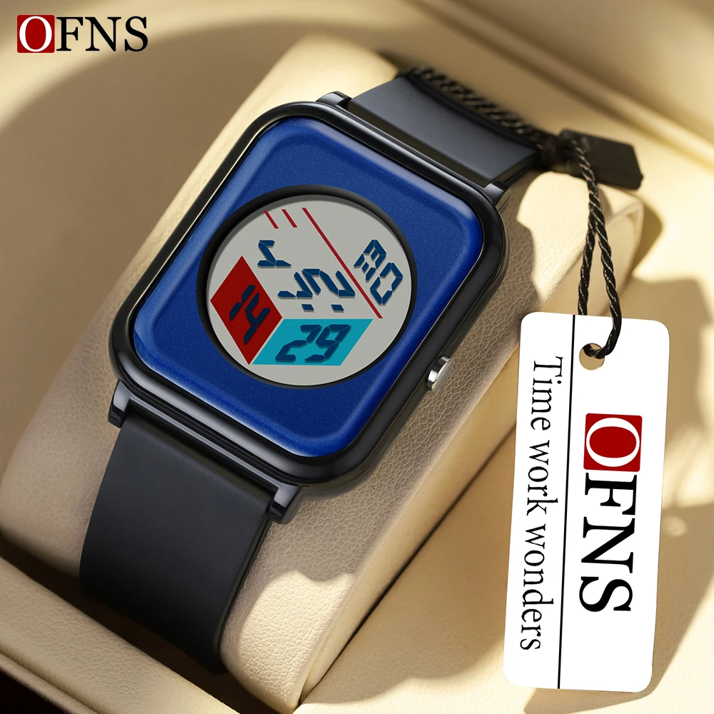 

OFNS Fashion Electronic Digital Student Watch Top Luxury Sports Timing Code Watch Elegant Waterproof Electronic Watch New 6134