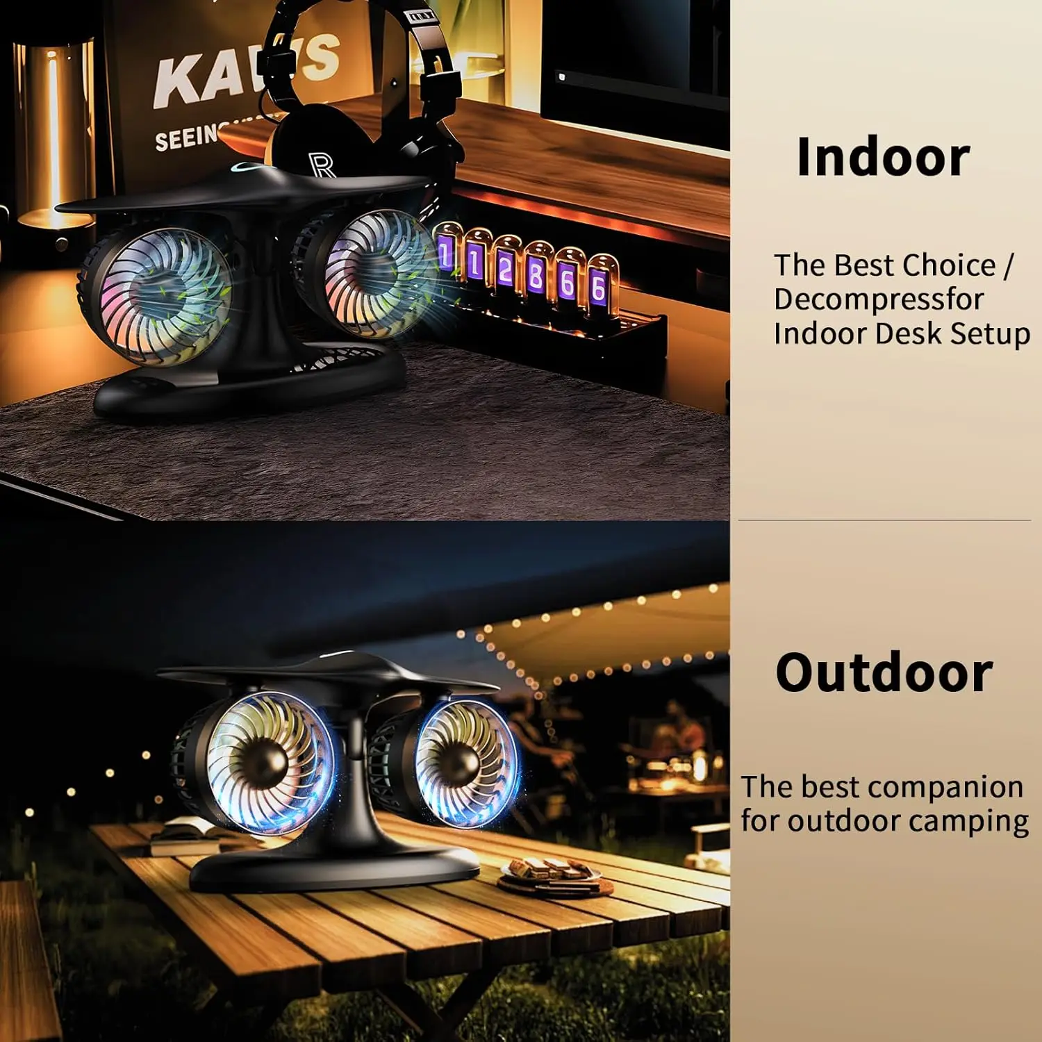 2026 New Upgraded Desk Fan, Wireless Rechargeable Fan For Bedroom, Aircraft Appearance Design, Small Portable