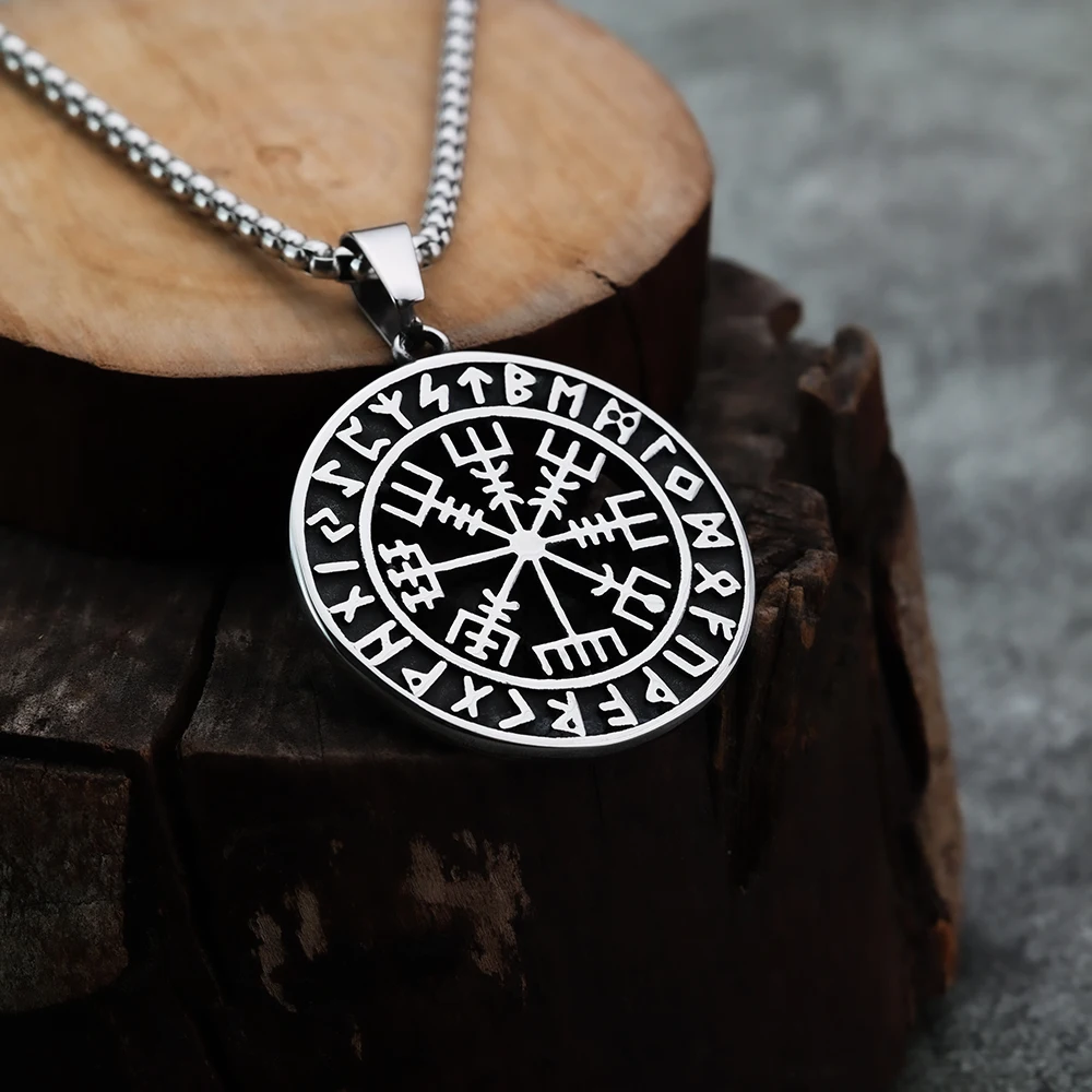 Europese En Amerikaanse Stijl Viking Mode Rune Talisman Niche Persoonlijkheid Mannen Hanger Ketting Titanium Staal Sieraden