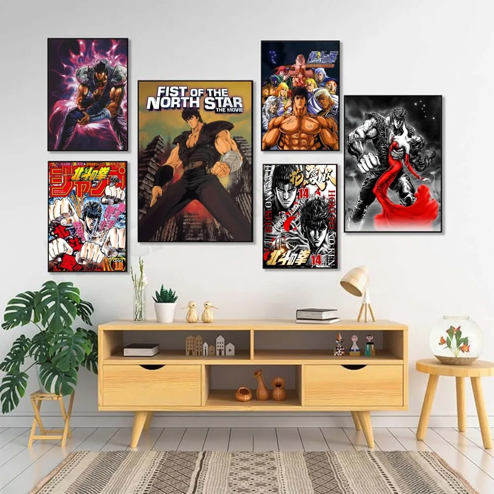 Anime H-hokuto no ken-es Poster HD art sticky wall waterproof home living room bar decoration