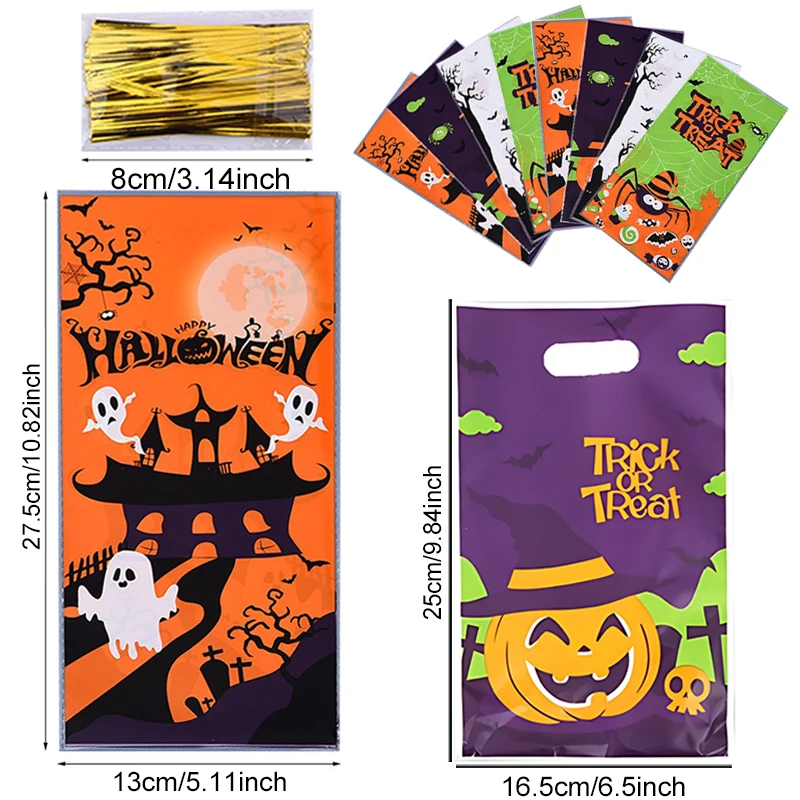 Immagine 7: Borsa per caramelle a tema Halloween Borsa regalo Stili assortiti Zucca Fantasma Pipistrello Festa di Halloween Biscotti di plastica Borsa per regali all'ingrosso ZYF